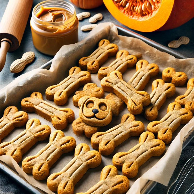 Pumpkin and Peanut Butter Dog Biscuits